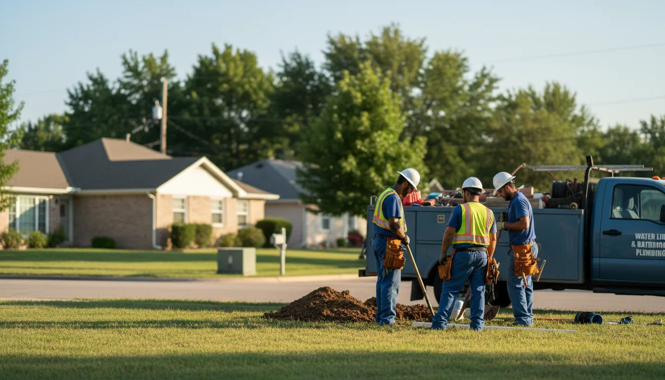 Residential water line and bathroom plumbing service in San Perlita, TX